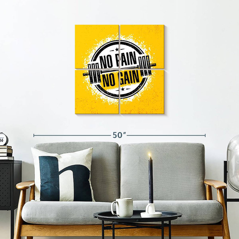 Tergel No Pain No Gain, typographie, H 26 po x l 26 po