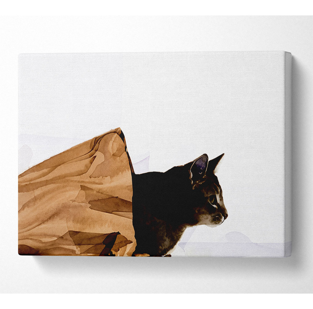 Katze in der Tüte - Kunstdrucke auf Leinwand - Wrapped Canvas