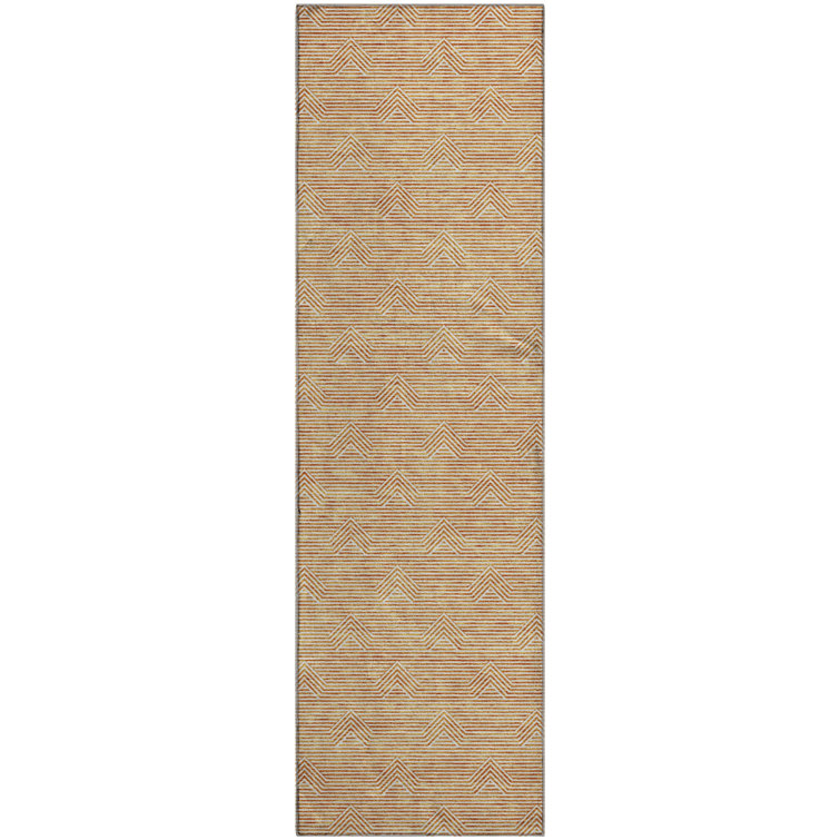 Premium Machine Washable Prisco Orange Rug