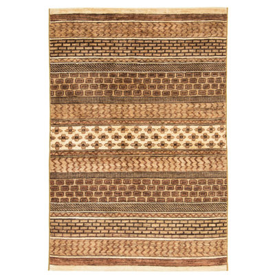Striped Wool Hand Woven 95cm X 143cm Area Rug