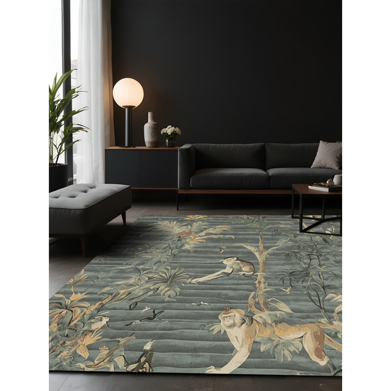 Tapis brun soyeux et moelleux, Carré 4 pi