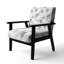 Chaise rembourrée Modern - Fauteuil gris fumé silencieux-1477310181