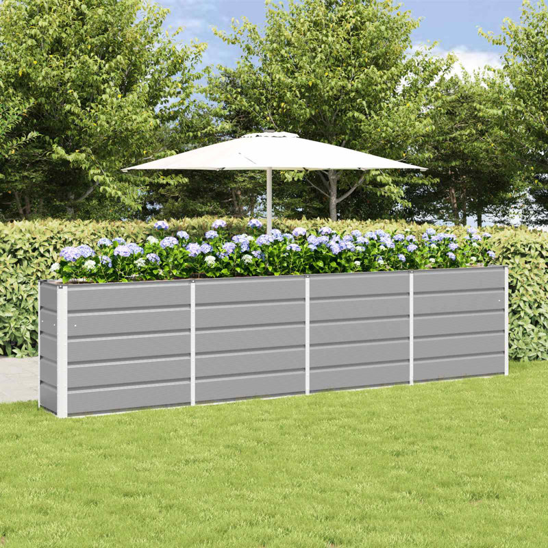Planter Steel, Light Grey, 75cm H x 320cm W x 40cm D