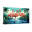 Animaux, flamants roses, debout dans l'eau, fond tropical-32754519