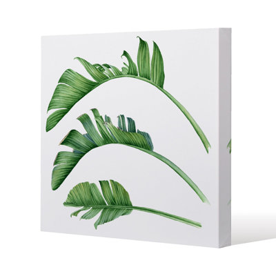 Triple Botanical Slim Style Canvas Print , 15mm Slim Real wood.