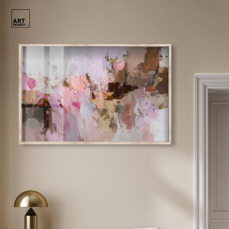 «Creamy Rose Palette I Shadowbox Print» par Art Remedy, cadre blond, 46 x 31, H 31 po x l 46 po, Cadre blond
