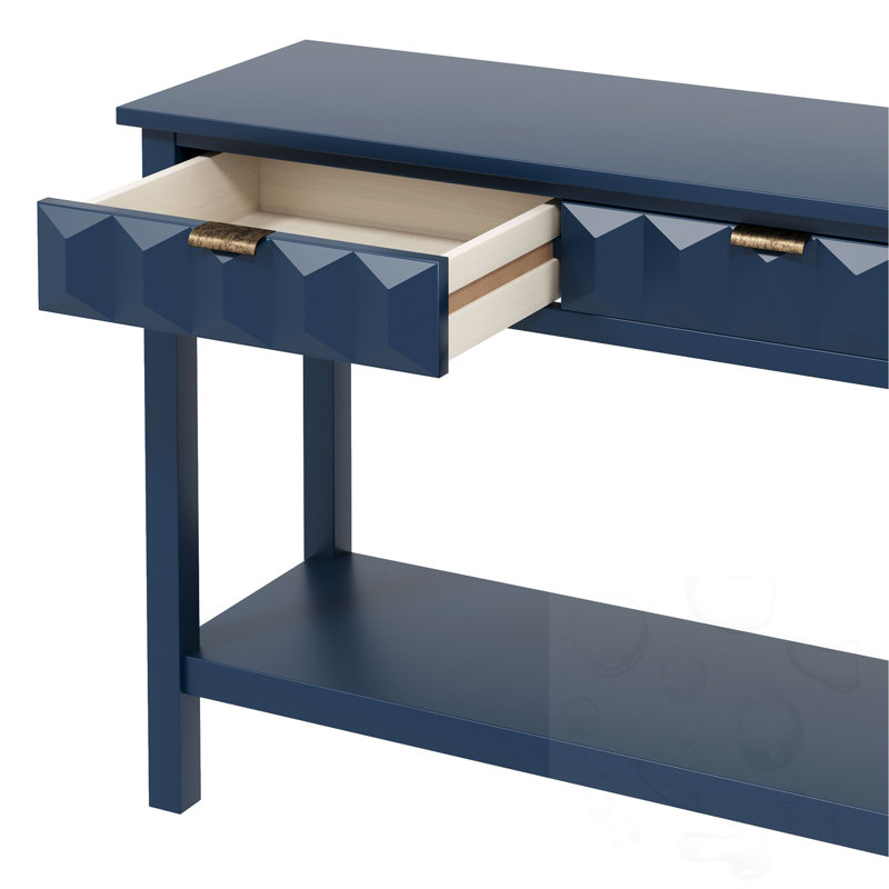 Console moderne avec 3 tiroirs et façades en nid d'abeille