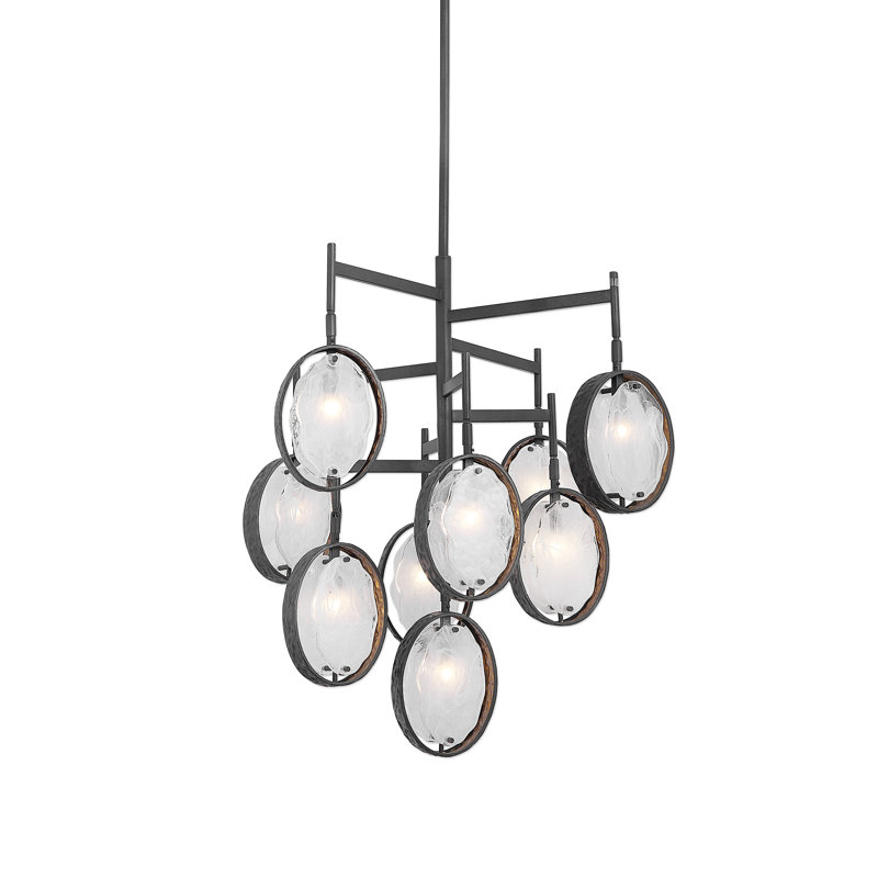 Lustre à niveaux unique et remarquable à 9 lumières Cartwright