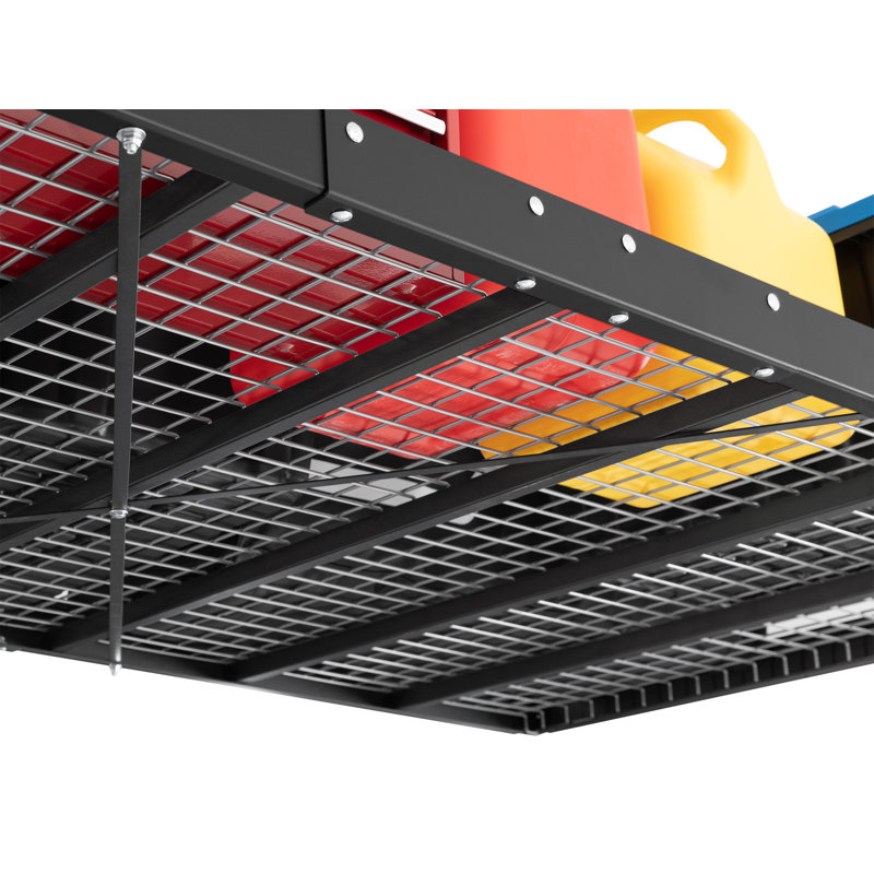 Black Heavy Duty Steel Adjustable Overhead Garage Storage Rack