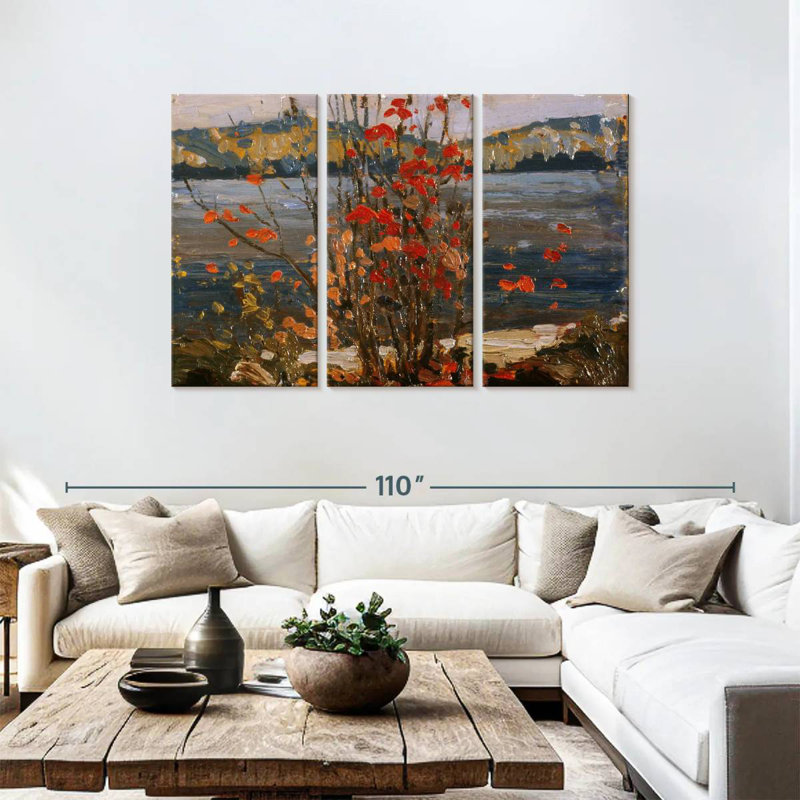 Harnek Lake And Red Tree, 48" H x 74" W