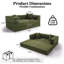 Convertible Sleeper Sofa With Removable Armrests, Corduroy Fabric Sofa Couch, No Assembly Required For Living Room, Dorm, Studio-849271566-854940597