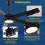 Ventilateurs de plafond de 52 po avec lumières, ventilateur de plafond moderne noir avec télécommande, ventilateur de maison de campagne, lumière DEL brillante.