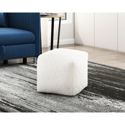 Pouf moderne en fausse fourrure, aspect de sol antidérapant, avec fermeture à glissière, capacité de poids de 300 lb