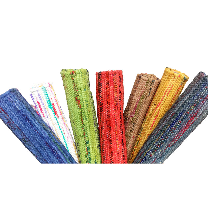 Tapis abstrait en coton fumé Dhurrie, Rectangle 5 pi x 8 pi