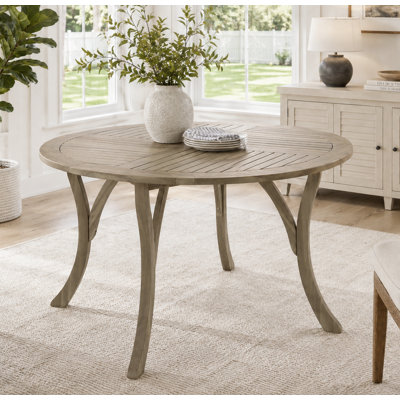 Table de salle à manger à pieds courbés en acacia