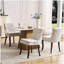 Modern Dining Table and Chair Set, Double Filled Decorative Side Armchair, with Middle Back and Arched Solid Wood Legs, Suitable for Living Room/Dining Room.-376431545