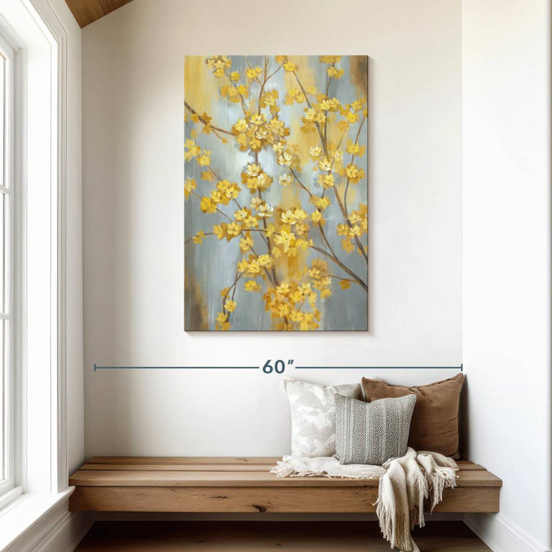 Branche de forsythia, H 45 po x l 30 po