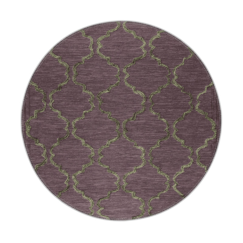 Tapis noir intérieur et extérieur Trellis, Rond 5 pi
