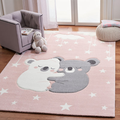 Talavera Pink/White/Grey Area Rug
