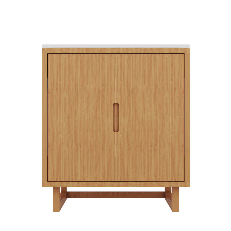 Ensemble de meuble-lavabo moderne de 30 pouces avec lavabo et armoire de rangement, Bois robuste