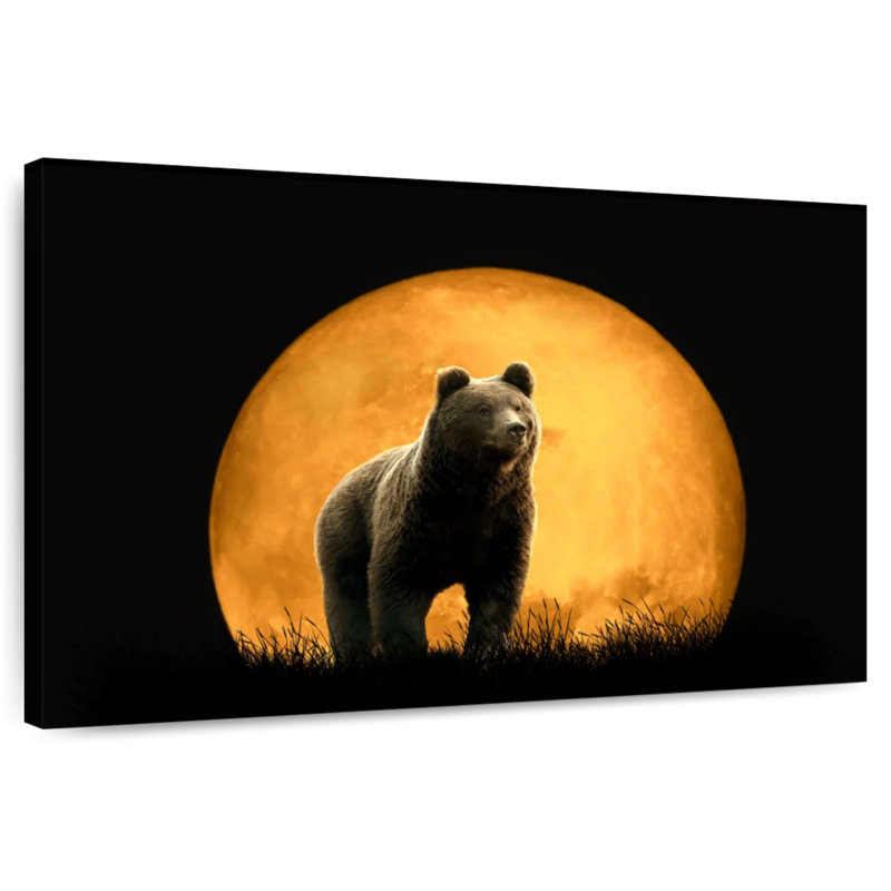 Bear And The Moon, 8" H x 12" W