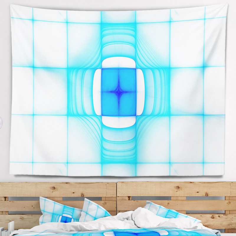 Tapisserie pare-soleil à infrarouges abstract blue, H 32 po x l 39 po