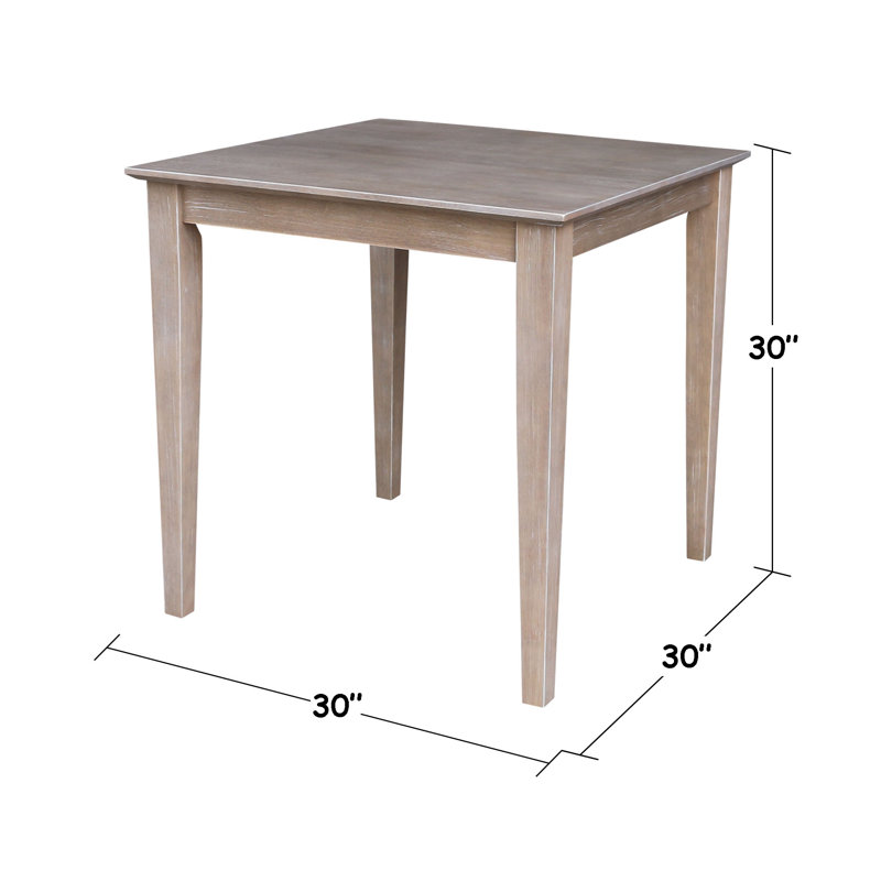 Calumet Heimann Solid Wood Dining Table, 30" H x 30" L x 30" W, Washed Gray Taupe