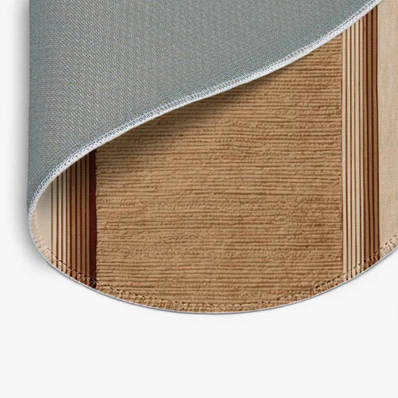 Tapis d'intérieur et d'extérieur brun français, Rond 5 pi