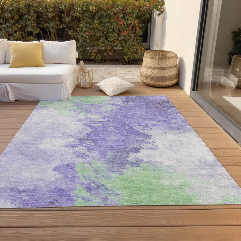 Machine Washable Indoor/Outdoor Cinead ACN1675 Lavender Rug, Rectangle 2'6" x 3'10"