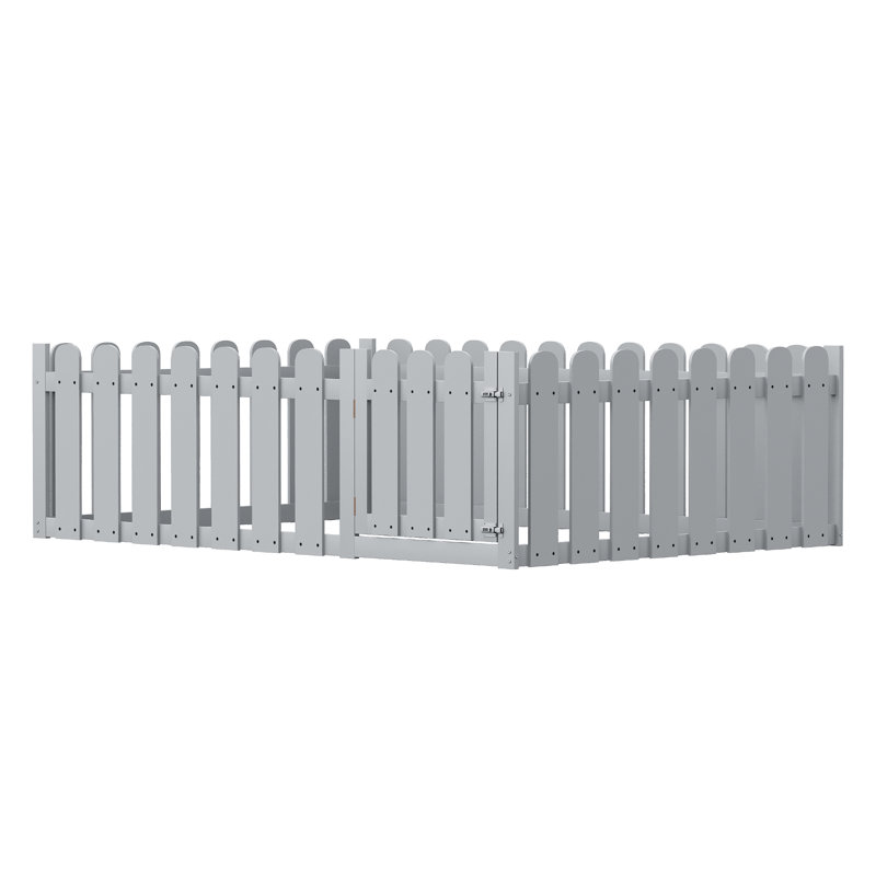 Jutta Solid Wood Bed, 140 x 200cm, in Grey