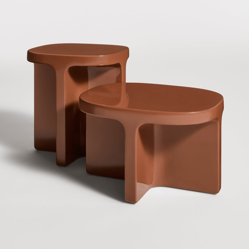 Small Talk Outdoor Side Table, Rust, 17" H x 16" W x 14" D