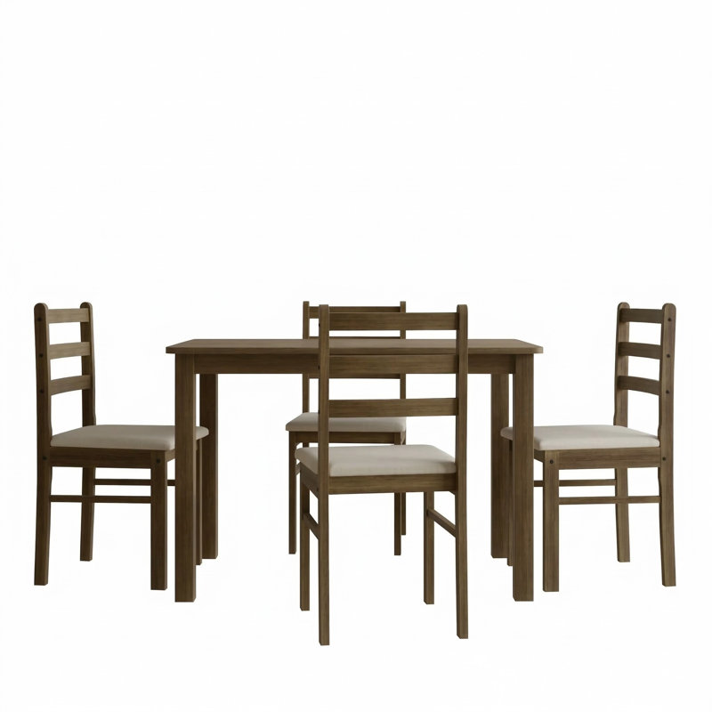 Ensemble repas pour 4 personnes Amadora, Brun