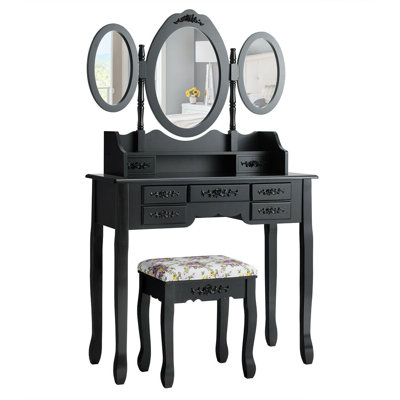 Ensemble coiffeuse avec miroir Clementina
