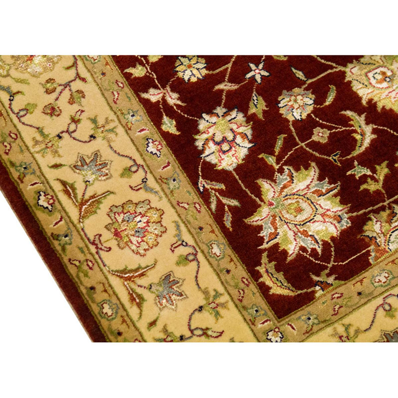 Hand-Knotted High-Quality Red and Gold Area Rug