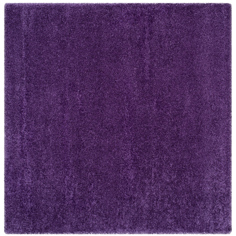 Tapis performance à poil long de couleur unie Bertle Milan, Carré 9 pi