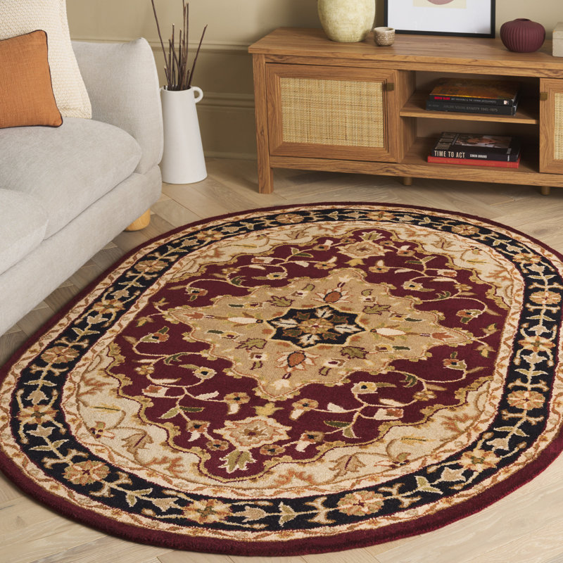 Balthrop Hand Tufted Wool Oriental Rug, Oval 4'6" x 6'6" 