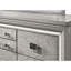 Contemporain 1Pc Finition gris clair brun 6 tiroirs de rangement Commode à bijoux Miroir