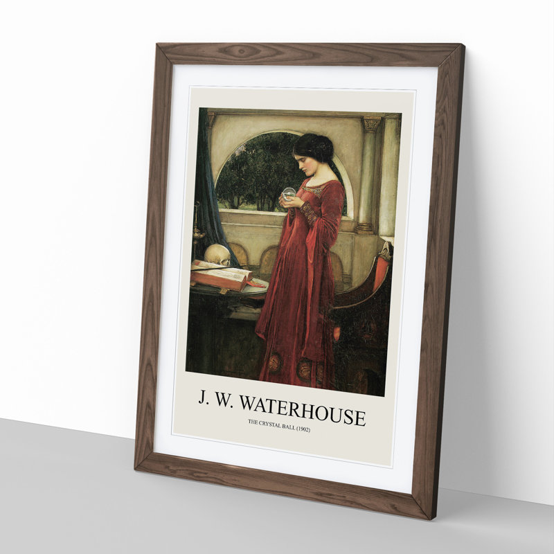 The Crystal Ball by John William Waterhouse - Framed Print, 65cm H x 48cm W x 2cm D, Walnut Framed