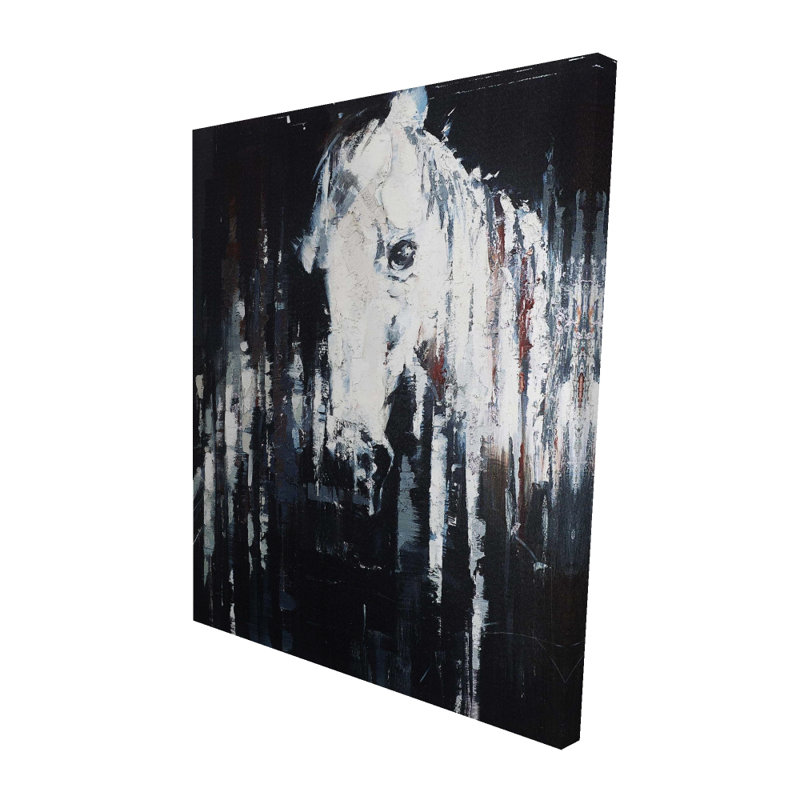 Cheval abstrait sur fond noir - décor de toile de bureau cheval