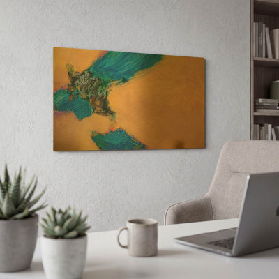 'Confluence' By J. E. Knauf Gold Metal Wall Art, 24" x 12"