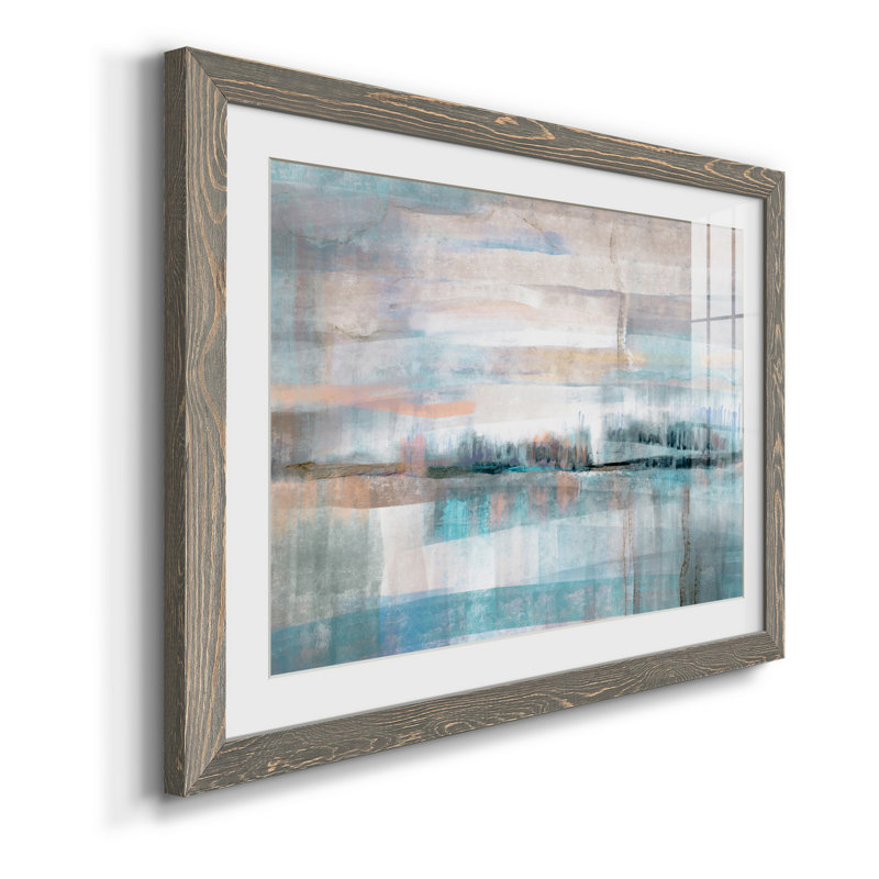 Pastel Valley - peinture encadrée, H 31 po x l 44 po x P 1 po, Encadré gris