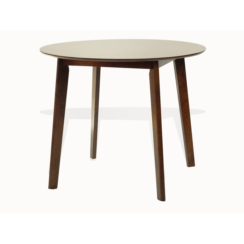 Clowers Conte 35.5" Rubberwood Solid Wood Dining Table, Medium Brown