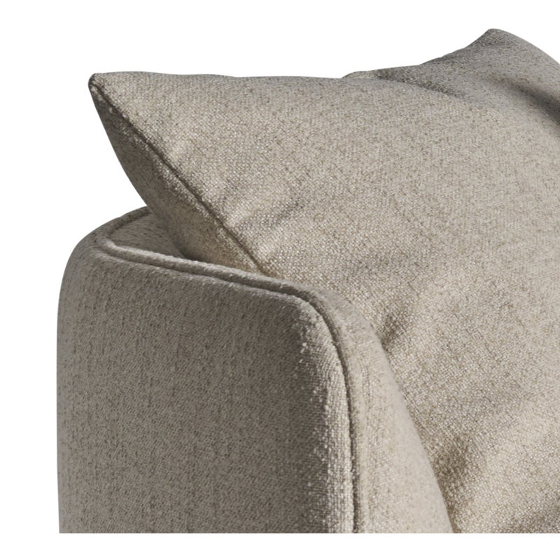 Chaise longue droite Danica, Mélange de polyester beige, Orienté à gauche (vu de face)