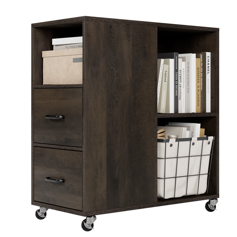 Bolebroke Side Table with Storage and Wheels, Living Room End Table