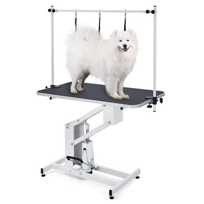 43.3'' W x Metal Adjustable Dog Hydraulic Grooming Table