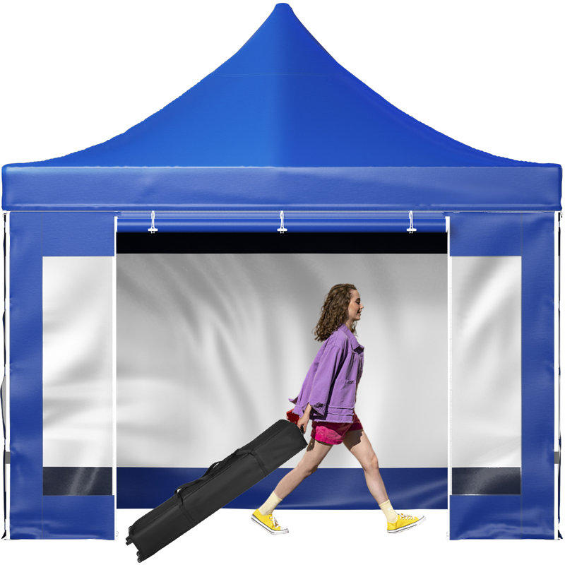 120'' W x 120'' D Metal Pop-Up Canopy, Blue