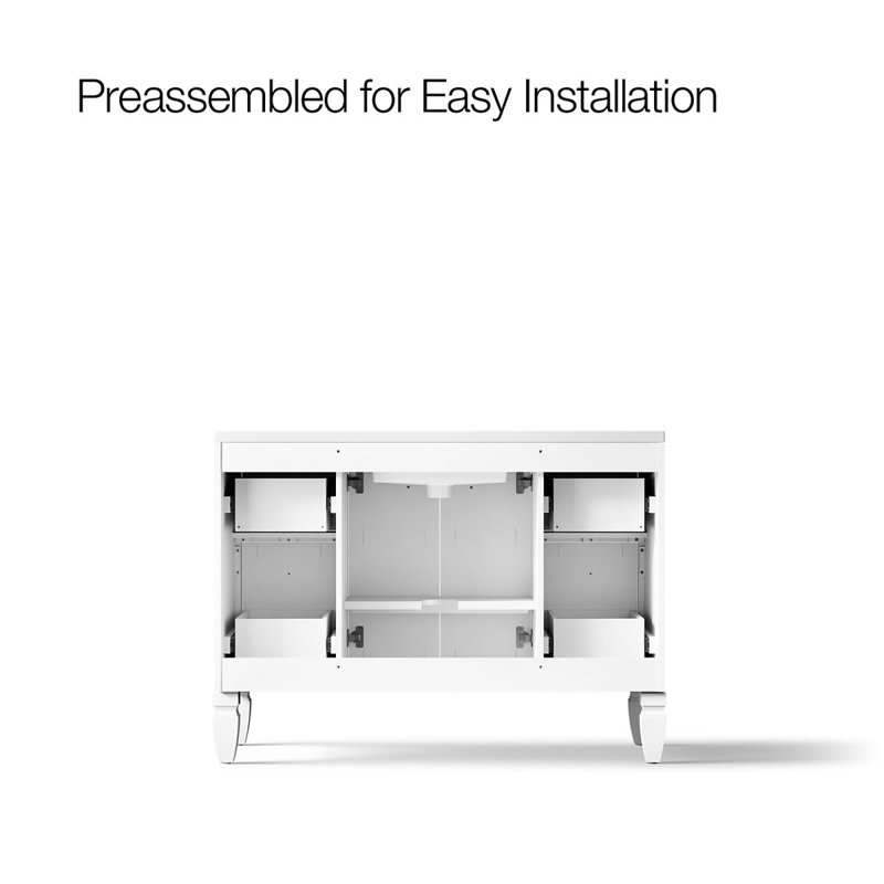 Hearthaven 48-In Bathroom Vanity Set, White