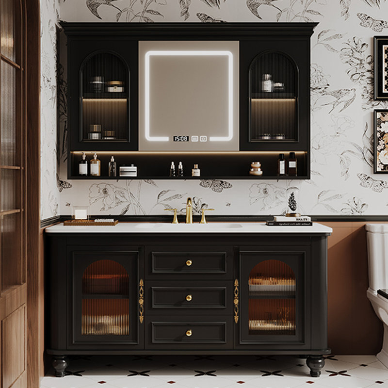 Simple medieval style bathroom cabinet, 47.24"