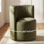 Fauteuil d'appoint demi-tonneau en velours avec roulettes-2076944049