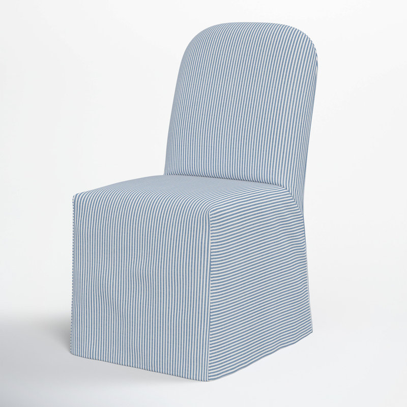 Maggie Slipcover Dining Chair, Prep Stripe Blue